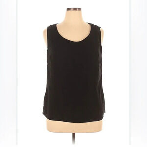 Notations Black Sleeveless Shell 3X